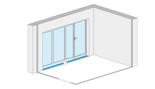 Wohnflächenberechnung - Fensternische und Fenstertürnische (Beispiel 2)